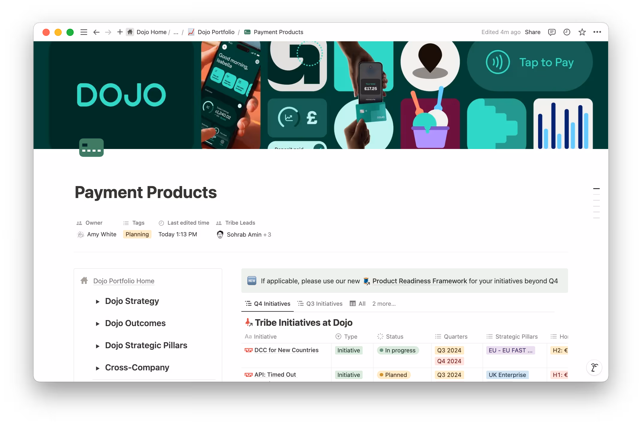 Dojo's centralised workspace in Notion connects strategic priorities to individual work, giving teams complete visibility into how their daily tasks drive company-wide objectives forward.
