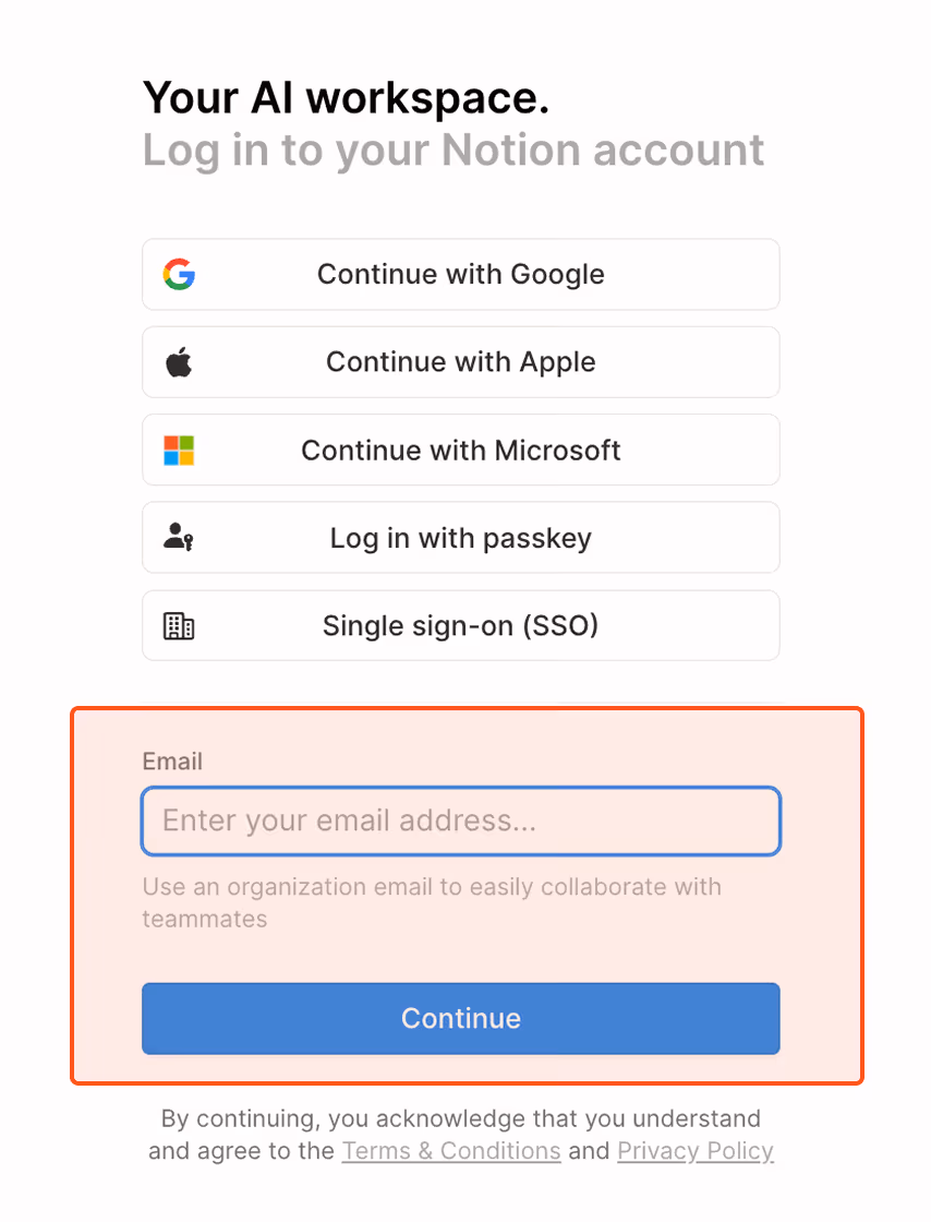 hc: log in with notion account