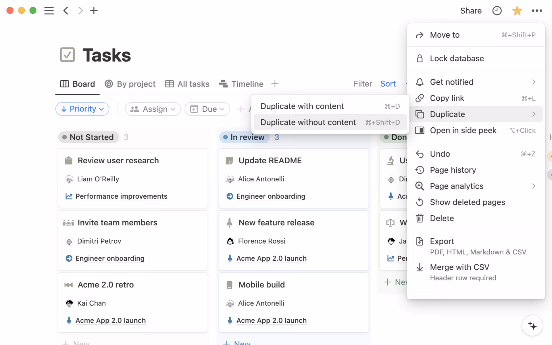 duplicate without content