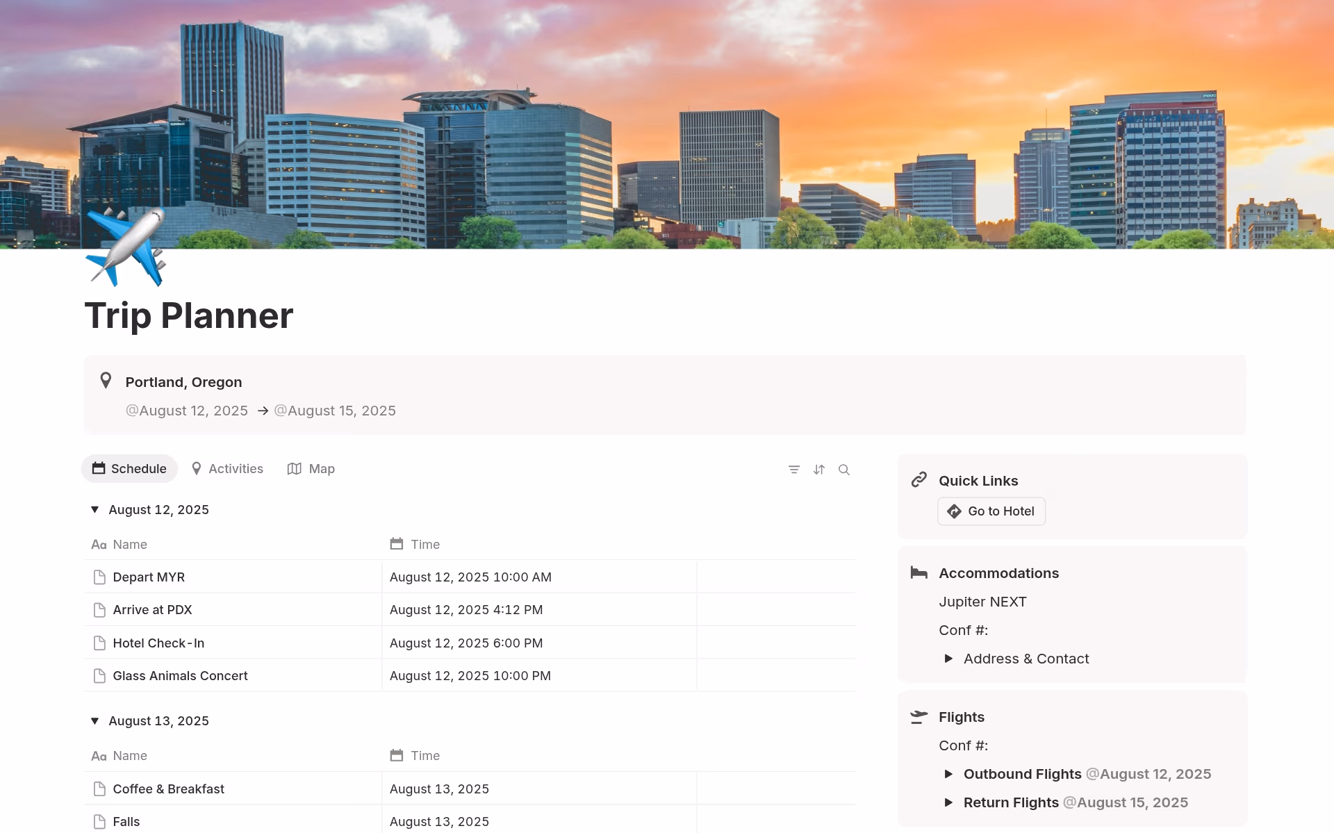 Screenshot of Put it on the map collection by Notion